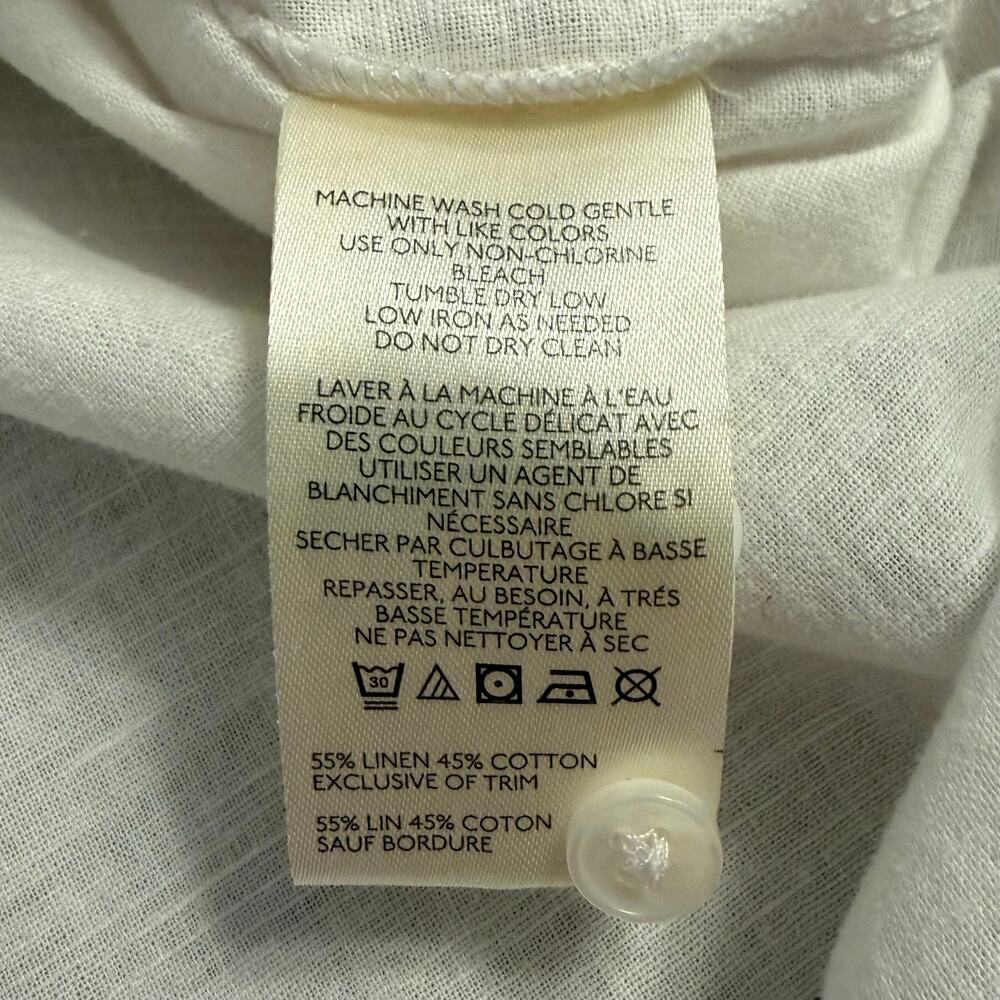 Maeve Bennet Linen Cotton Button Down Anthropologie Resort White Women's XSmall - Picture 6 of 9